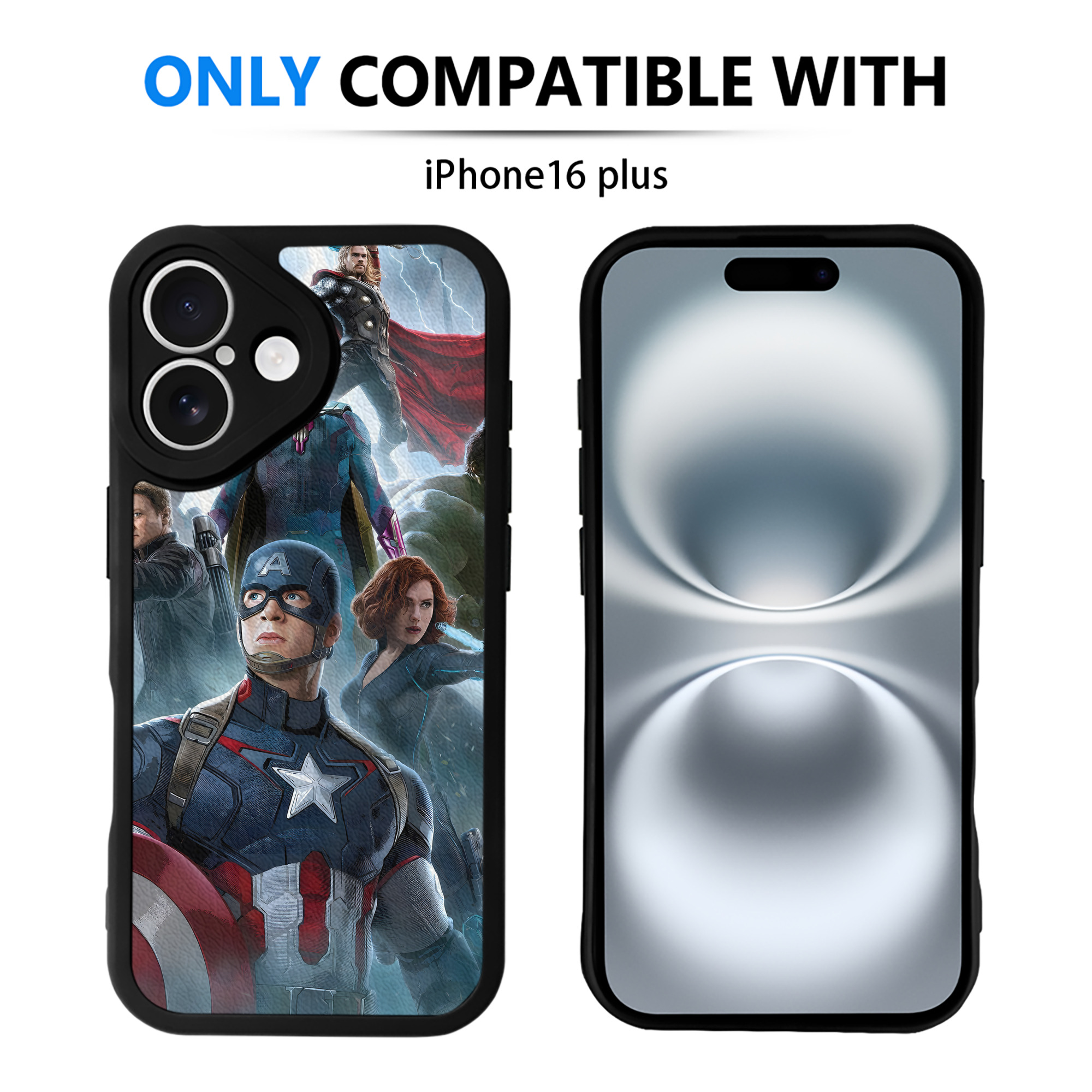 （画像用） アベンジャーズ The Avengers 【iPhone 16シリーズ対応】シリコンスマホケース（レザー調） 材質：シリコン